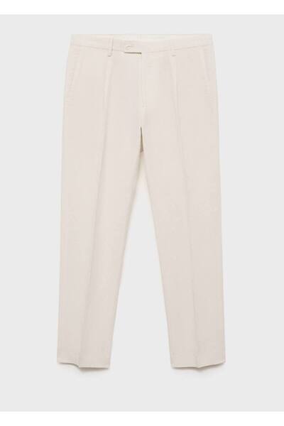 MANGO Man Pileli keten lyocell pantolon