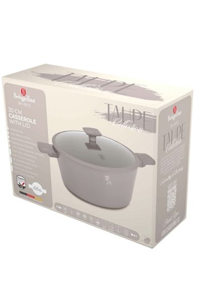 Berlinger Haus Pot With Lid 30 Cm Taupe Bh 8103, Gray, Titanium Coating