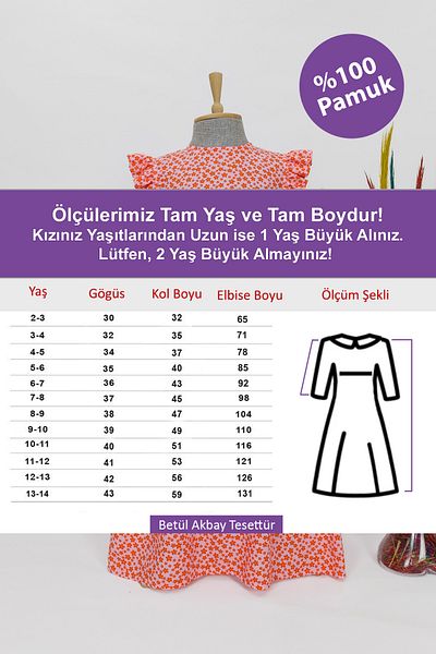 Betül Akbay Rochie Hijab pentru fetiță din viscoză 100% bumbac – Rochie lungă model Amine
