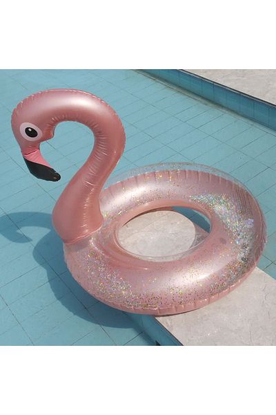 LRS STORE 2-8 Years Old Pink Flamingo Children's Ring Girl's Pool Sea Toy Swimming Ring