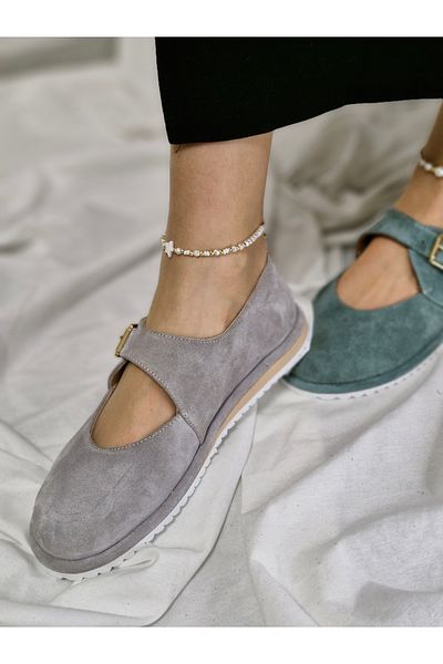 aayak&kabımofficial Ultra Light Genuine Suede Belt Detailed Luxury Buckle Women's Loafer Shoes