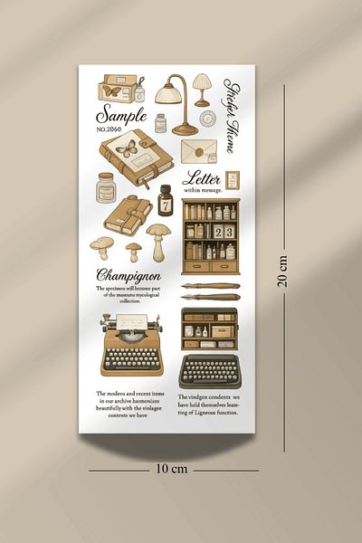 Hume Craft Set of 6 Stickers Themed Typewriter Set Fit for Bullet Journal Agenda