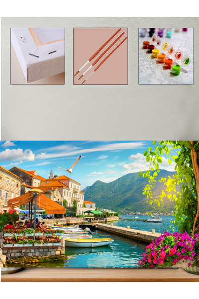 Puzzle Sayılarla Boyama 35X50 CM TUVAL ÇERÇEELİ GERİLMİŞ BOYA FIRÇA HEDİYELİ