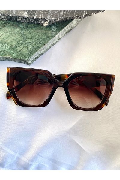 Mazzy Rectangle Square Leopard Women's Sunglasses