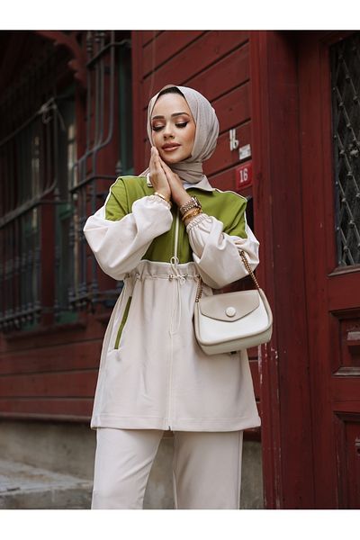 Wovi Moda Hijab Tracksuit Set - Zippered, Black, Women'S, Clothing
