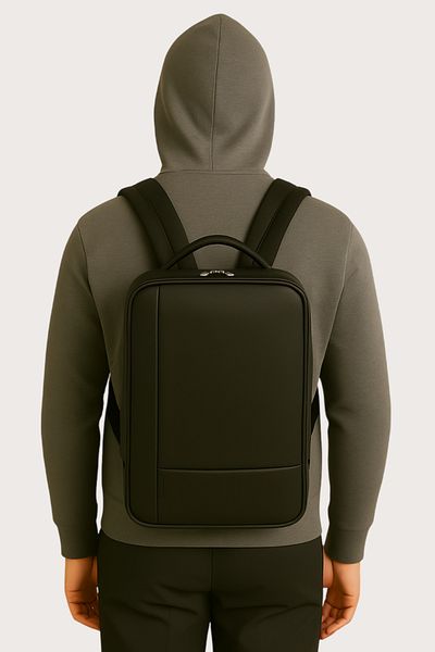 Çantacım Leather Laptop Backpack 15.6" Inch Waterproof Black with USB Apparatus