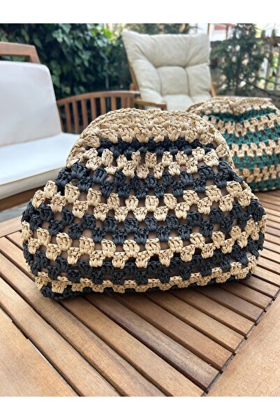 NapaDesignArt Astarlı Hasır Çanta / El Örgüsü Çanta / El Yapımı Çanta / Yazlı...
