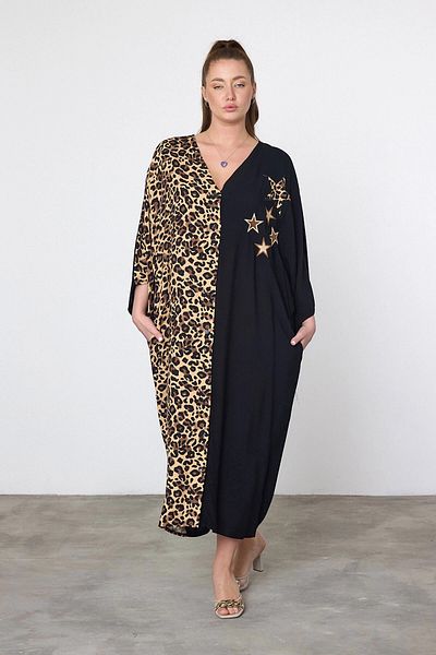 bacc Φόρεμα Maxi Boy Leopard Κέντημα Κεντημένο Υφαντό Βισκόζη Bcvl-253102