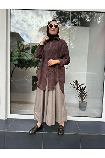 Invee Καφέ πουκάμισο μοντέλο INVEE 7017