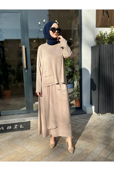 Invee بدلة نسائية مع تنورة ملفوفة وجيب