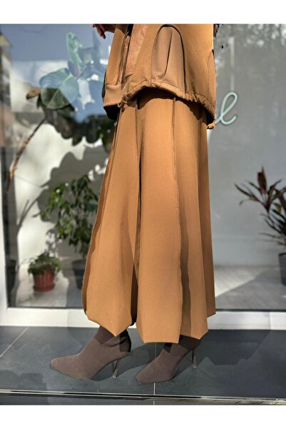 MissWhence Tan Skirt Suit - 36004(39614) Model