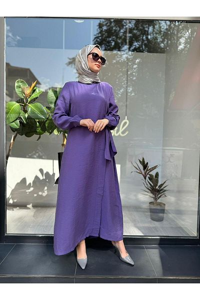Invee 6958 Model Purple Modal Fabric Dress