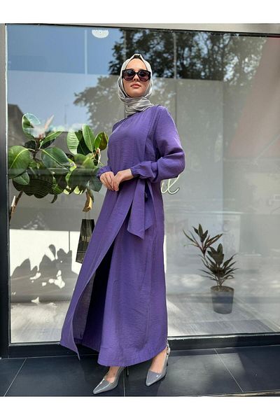 Invee 6958 Model Purple Modal Fabric Dress
