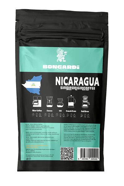 Bongardi Coffee Nicaragua Local Single Orjin Qualified Coffee Set 5X200G (Coffee or Milled Can Be Chosen)