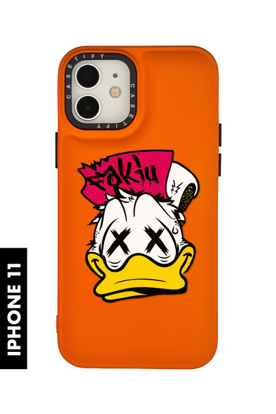 mooodcase iPhone 11 Uyumlu Punc Duck Desenli Silikonlu Pillow Kılıf