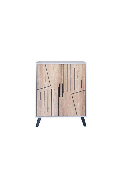 Generic Malaysian Wooden Shoe Cabinet, 4 Levels, Gray and Wood