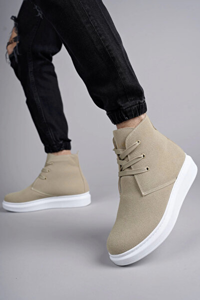 Generic Brand Slw207 Oslo Lace-Up Suede Men's Casual Sports Boots Bt - Cream