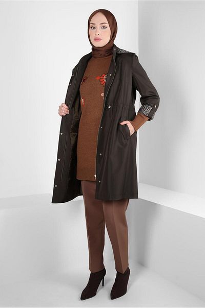 Alvina LEOPARD PATTERNED TRENCH COAT 10842