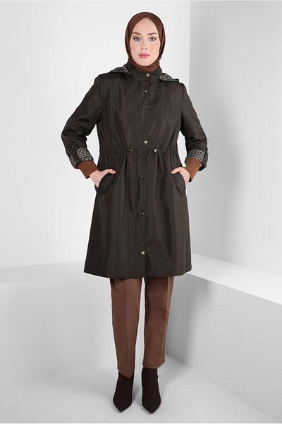 Alvina LEOPARD PATTERNED TRENCH COAT 10842