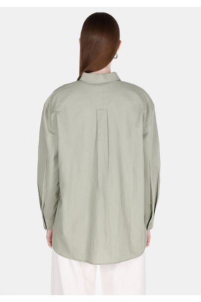 Colin's Cămașă cu mânecă lungă, verde, cu gât, cu formă relaxată