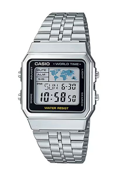 Casio Unisex-adult Quartz Watch, Digital Display And Stainless Steel Strap A500wea-1ef