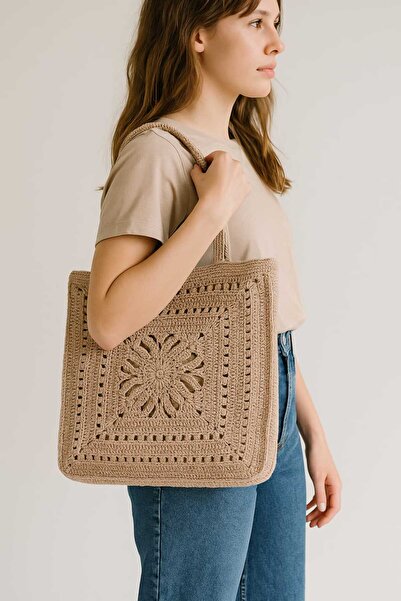 MODA Hand Made yazlık kadın özel motifli omuz çantası