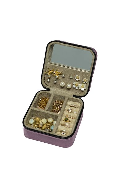 Ahşap Fikir Minia Jewelry Organizer Box Jewellery Accessory Case Ring Earring Organizer Plum Purple Color