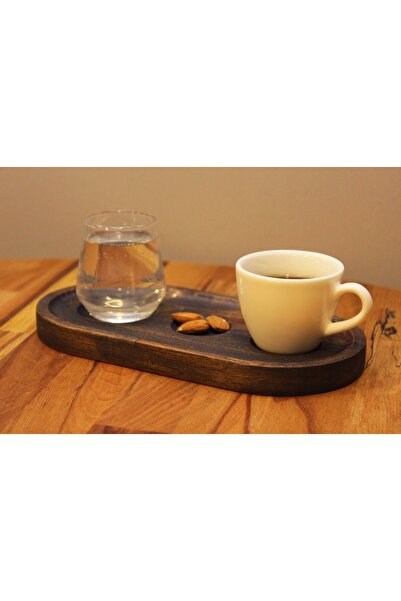 Davi Ahşap Ahşap Kişiye Özel Gürgen Ağacı Türk Kahvesi Sunum Tabağı