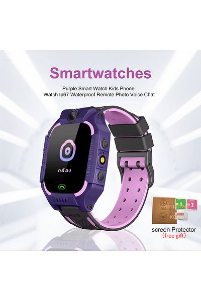 KGG Purple 2g Smart Watch Kids Lbs Sos Phone Watch Ip67 Waterproof Remote Photo Voice Chat