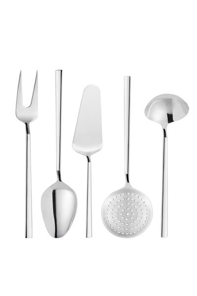 Hisar Milano 5 Piece Steel Serving Set