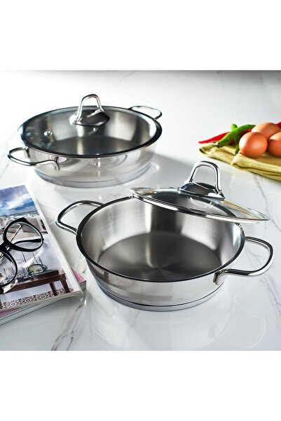 Hisar Optima Didim Induction Base 4 Piece Steel Pan Set