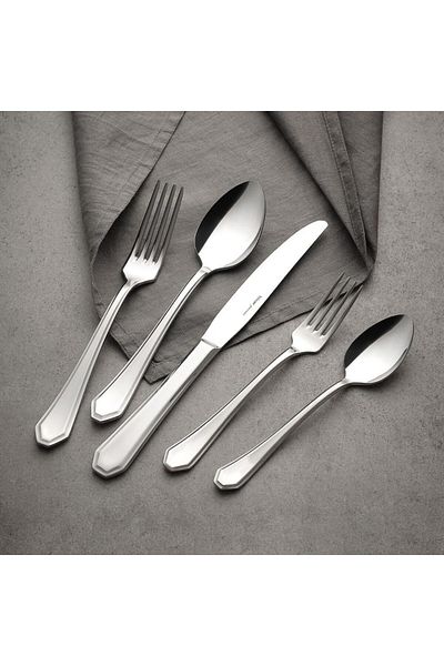 Hisar Riva 84 Piece 12 Person Fork Spoon Knife Set