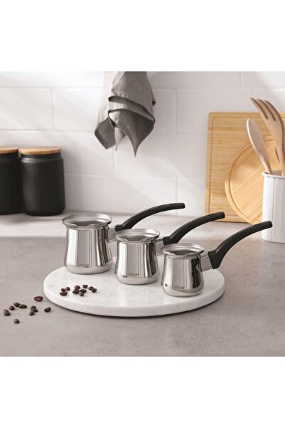 Hisar Atlantis 3 Piece Black Steel Coffee Pot Set