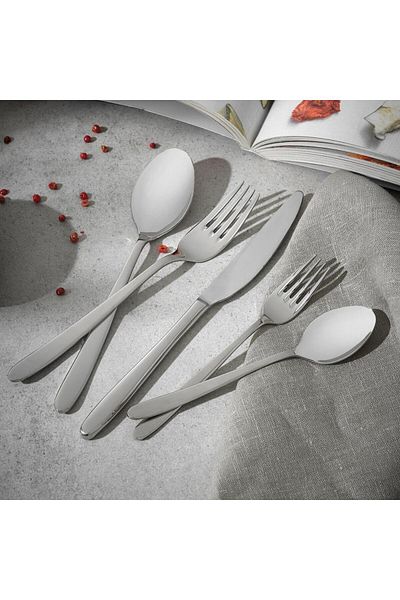 Hisar Side 84 Piece 12 Person Fork Spoon Knife Set