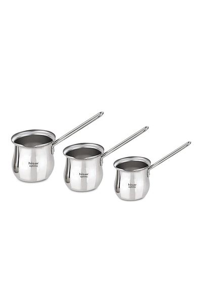Hisar Optima Mercury 3 Piece Steel Coffee Pot Set