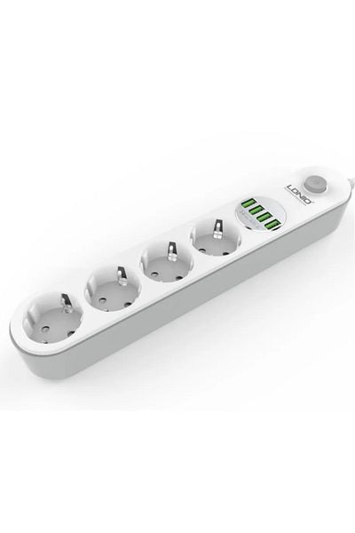 LDNIO 4 USB Ports 2 Meter 4-Switch Socket Se4432