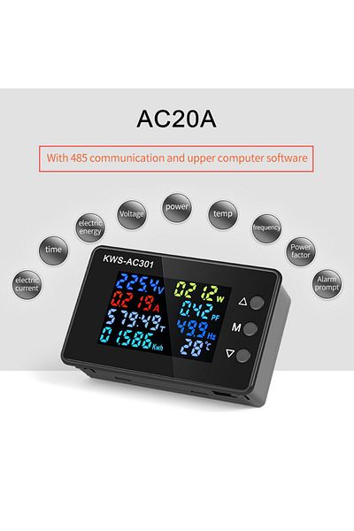 JUANJUAN Ac20a With C Wattmeter Kws-ac301 Power Meter Voltmeter Ac 50-300v Voltage 50-60hz Power Analyzers Le