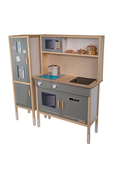Toysilla T1038 Ahşap Mutfak Buzdolaplı Sulu Mutfak - Yeşil