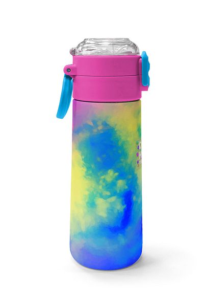 Coral High Kids Colorful Tie Dye Patterned Straw and Direct Drinking Steel Thermos 500 ml 31958