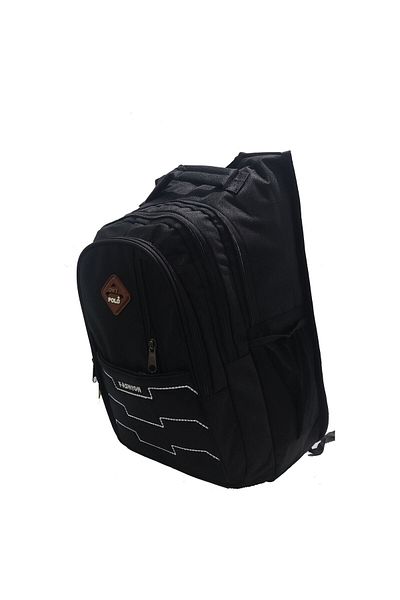 Ünal Çanta Black Polo Silver School Backpack