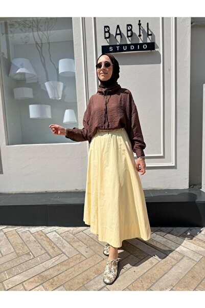 QOOQ STORE Γυναικεία φούστα με φουσκωτό πάτο κίτρινο