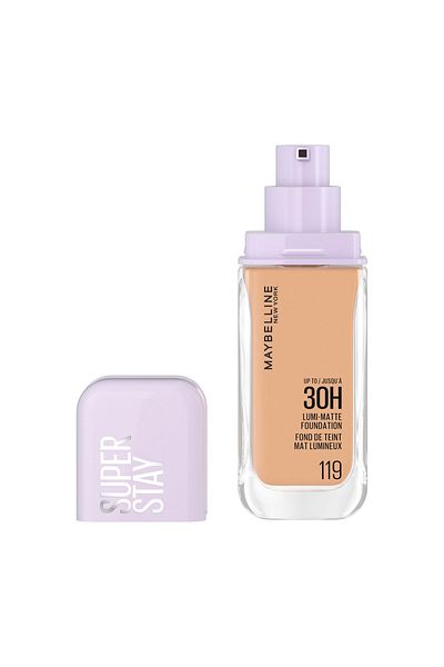 Maybelline New York مايبيلين نيويورك، كريم أساس سوبر ستاي لومي مات، تركيبة تدوم 30 ساعة، رقم 119
