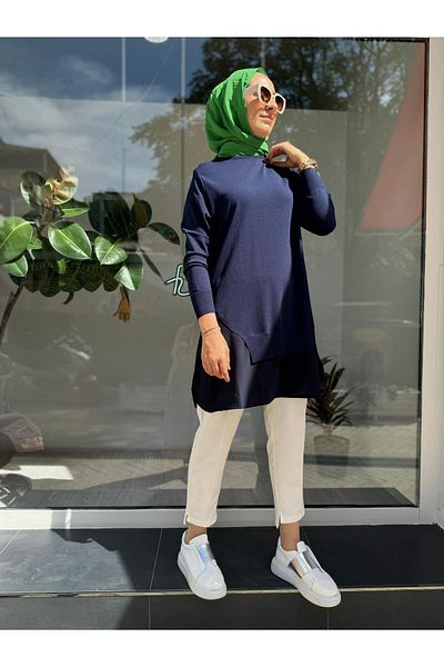 Invee Six Chiffon Γυναικεία Πλεκτά Μπλε Μπλε