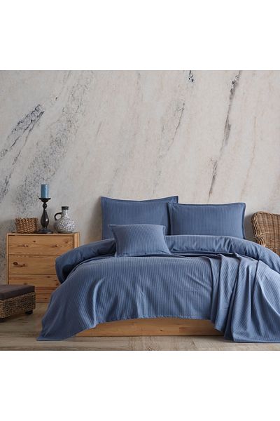 Lief Home 100% Cotton Knitted Patterned Multi-Purpose Bedspread| 220x230