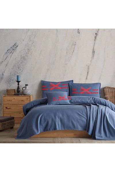 Lief Home 100% Cotton Knitted Patterned Multi-Purpose Bedspread| 220x230