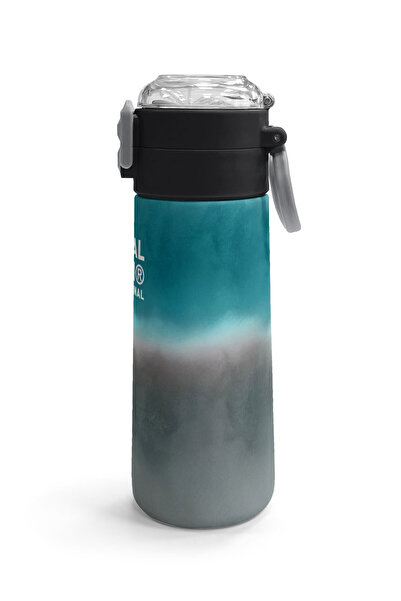 Coral High Kids Nefti Gray Color Transition Patterned Straw and Direct Drinking Steel Thermos 500 ml 31969