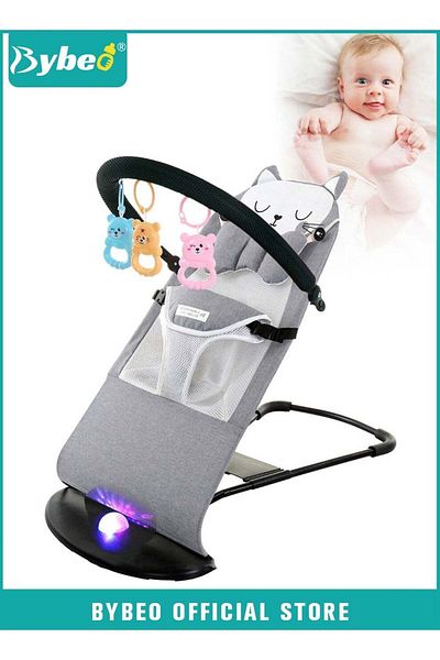 BYBEO Baby Bouncer, Infant Rocker, Portable Baby Swing Chair, Durable Bouncer Seat, Infant Rocking Bouncer