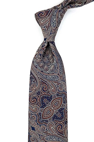 Kravatkolik Navy Blue Paisley Pattern Classic Tie with Handkerchief Kk13122