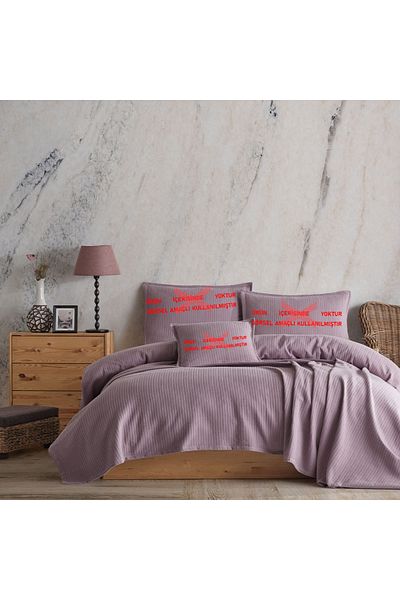 Lief Home 100% памучно плетено многофункционално покривало за легло с шарки | 220x230