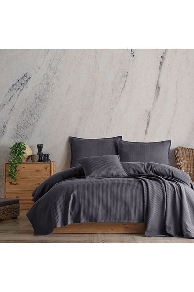 Lief Home Cotton Knitted Patterned Multi-Purpose Bedspread| 220x230